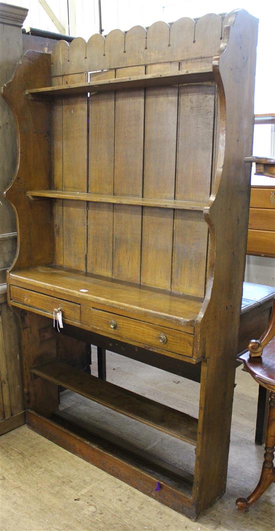 Grained oak dresser/bookcase(-)